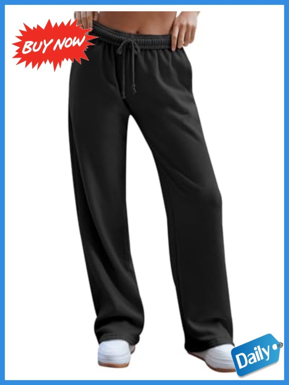 Wide Leg Lightweight Fleece Lined Sweatpants Drawstring Pockets